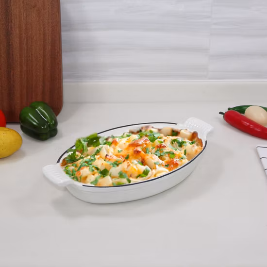 Fischform, individuelle Farbe, Emaille, oval, Gusseisen, Backform, Backform für Fisch