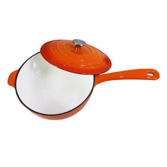 4qt Cookwin Orange Gusseisen-Emaille-Topf mit Edelstahlknopf-Suppentopf