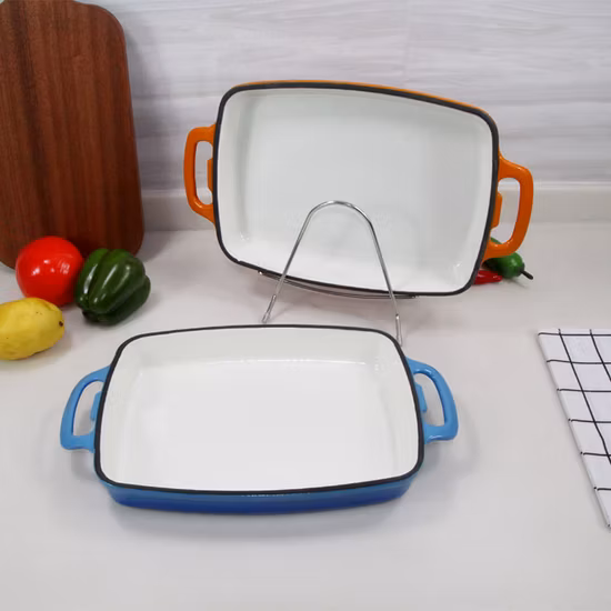 Emaille-Porzellan-Keramik-Gusseisen-Backform, 29 x 21 cm