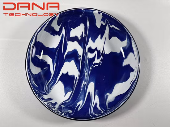 China Custom Logo Metall Rollrand Spritzer Spritzer Salat Obst Reis Emailleware Camping Zucker Emaille Rührschüssel